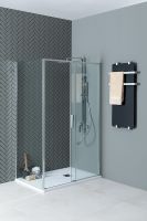 Душевой уголок Aquanet Pleasure Evo AE65-130x80-CT 130x80 324121 профиль Хром стекло прозрачное — фото 5, Прямоугольные душевые уголки