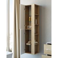 Товар: Шкаф пенал Aqwella 5 Stars Майами 40 Mai.05.04 подвесной Дуб сонома Белый - фото 2 Шкаф пенал Aqwella 5 Stars Майами 40 Mai.05.04 подвесной Дуб сонома Белый — фото 2, Мебель для ванной