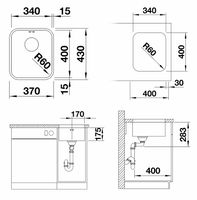 Кухонная мойка Blanco Supra 340-U 518199 Нержавеющая сталь полированная — фото 6, Кухонные мойки
