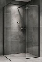 Душевая перегородка Abber Immer Offen 120 AG67128B профиль Черный стекло прозрачное — фото 2, Душевые перегородки