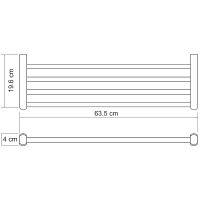 Полка для полотенец WasserKRAFT Berkel K-6811 Хром — фото 4, Полки для полотенец