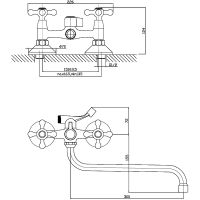 Смеситель для ванны Orange Classic Pro M72-222cr универсальный Хром — фото 9, Смеситель для ванны