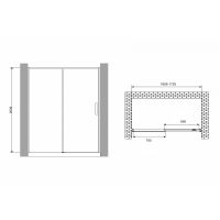 Душевая дверь Abber Komfort 170 AG93170B профиль Черный стекло прозрачное — фото 3, Раздвижные душевые двери