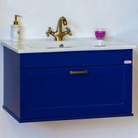 Тумба под раковину Sanflor Ванесса 75 С000005881 подвесная Индиго — фото 1, Мебель для ванной