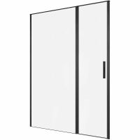 Душевая дверь Allen Brau Priority 160 3.31039.BBA профиль Черный браш стекло прозрачное — фото 1, Распашные душевые двери