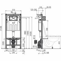 Комплект унитаза Ceruttispa Orlter Aria Tornado CT9955 с инсталляцией Alcaplast Sadromodul AM101/1120-3:1 RU M71-0001 с сиденьем Микролифт и клавишей смыва Хром — фото 11, Комплекты унитаз + инсталляция