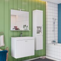 Зеркало Lemark Romance 60 LM07R60Z Белый глянец с кнопочным выключателем — фото 4, Мебель для ванной