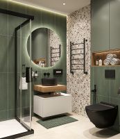 Водяной полотенцесушитель EWRIKA Сафо D 80х50 Черный матовый — фото 4, Водяные полотенцесушители