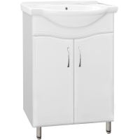 Тумба под раковину Style Line Эко Волна 9 Байкал 60 Белый глянец — фото 1, Мебель для ванной