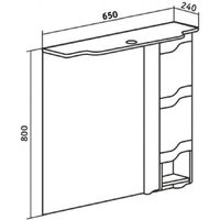 Зеркало со шкафом Runo Стиль 65 R УТ000002339 с подсветкой Белое — фото 5, Зеркальные шкафы в ванную