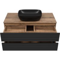 Товар: Тумба под раковину Brevita Dakota 100 DAK-09100-19/02-2Я подвесная Черный кварц Дуб Галифакс олово - фото 4 Тумба под раковину Brevita Dakota 100 DAK-09100-19/02-2Я подвесная Черный кварц Дуб Галифакс олово — фото 4, Мебель для ванной