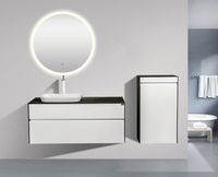 Подвесной шкаф Black&White Universe U907 50 907.SC-1 White matt Lauren gold — фото 8, Мебель для ванной