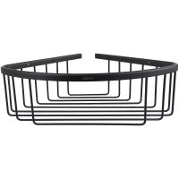 Полка корзина Aquatek AQ4006MB угловая Черная матовая — фото 1, Полки для ванной и душа