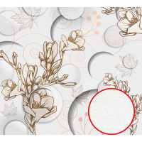 Фреска Ortograf 3D 30738 Фактура бархат FX Флизелин (3*2,7) Белый/Бежевый, Цветы/Абстракция — фото 1, Фрески