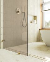 Душевая перегородка Maybah Glass MGD-265-3 790x1950 коннектор стена-стекло Золото стекло бронзовое матовое — фото 6, Душевые перегородки