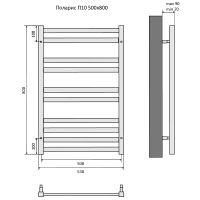 Водяной полотенцесушитель Aquatek Поларис П10 500x800 AQ KO1080BL Черный муар — фото 14, Водяные полотенцесушители