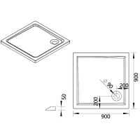 Акриловый поддон для душа Vincea 90х90 VST-5AS-9090 Белый — фото 6, Акриловые душевые поддоны