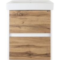 Тумба с раковиной Misty Адриана 45 УТ000010216 подвесная Дуб Вотан Белый — фото 1, Мебель для ванной