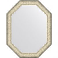 Зеркало Evoform Octagon 70x55 BY 7425 в багетной раме - Брашированное серебро 59 мм — фото 1, Мебель для ванной