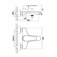 Товар: Смеситель для ванны Orange Flipo M23-100cr Хром - фото 4 Смеситель для ванны Orange Flipo M23-100cr Хром — фото 4, Смесители