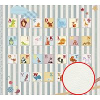 Фреска детская Ortograf Для малышей 30327 Фактура флок FLK Флизелин (3*2,7) Зеленый/Разноцветный, Животные/Полоса/Буквы — фото 1, Фрески