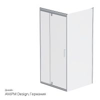 Душевой уголок AM.PM Gem 90х90 W90G-404-090MT профиль Серебро матовое стекло прозрачное — фото 8, Квадратные душевые уголки