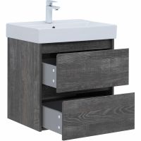 Тумба с раковиной Aquanet Nova Lite 60 305233 подвесная Дуб серый — фото 5, Тумбы с раковиной