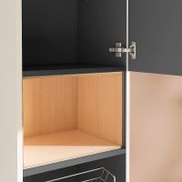 Шкаф пенал Vitra Root 40 R 66231 подвесной с бельевое корзиной Белый глянцевый — фото 4, Пеналы для ванной комнаты