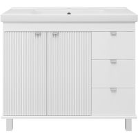 Тумба с раковиной Misty Аврора 100 УТ000024195 Белая матовая — фото 2, Тумбы с раковиной