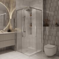 Товар: Душевой уголок Niagara Nova 80х80 NG-3622-34 профиль Хром стекло шиншилла - фото 2 Душевой уголок Niagara Nova 80х80 NG-3622-34 профиль Хром стекло шиншилла — фото 2, Душевые уголки