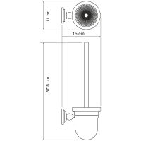 Ершик для унитаза WasserKRAFT Ammer K-7027 Хром матовый — фото 3, Ершики для унитаза