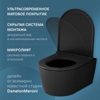 Унитаз AM.PM Func FlashClean подвесной Черный матовый с сиденьем Микролифт арт-C8F1700MBSC — фото 5, Подвесные унитазы