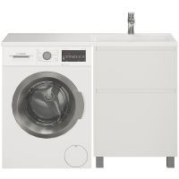 Тумба с раковиной Creto Cafor 110 R 19-W110R Белый глянец — фото 4, Тумбы с раковиной