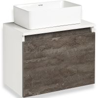 Тумба под раковину Runo Бари 50 00-00001377 подвесная Железный камень Белая — фото 2, Тумбы под раковину