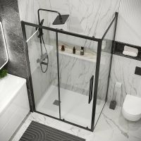 Душевая стенка Grossman Cosmo 80 200.K33.02.80.21.00 профиль Черный матовый стекло прозрачное — фото 3, Боковые стенки