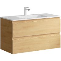 Тумба под раковину Aqwella Accent 100 ACC0110DZ подвесная Дуб золотой — фото 1, Мебель для ванной