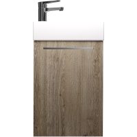 Тумба под раковину Creto Pollino 37 15-1418-1419TR подвесная Truffle — фото 1, Тумбы под раковину