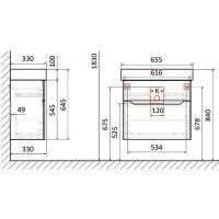 Товар: Тумба под раковину Jorno Folk 65 Folk.01.65/P/A/JR подвесная Антрацит - фото 7 Тумба под раковину Jorno Folk 65 Folk.01.65/P/A/JR подвесная Антрацит — фото 7, Тумбы под раковину