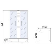 Душевая кабина River Quadro 80x80 МТ Б/К 10000002241 с поддоном — фото 13, Душевые кабины