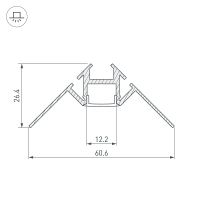 Профиль алюминиевый Arlight 023868 встраиваемый для контурной подсветки Серебристый — фото 3, Профили для светодиодных лент