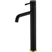 Смеситель для раковины Boheme Uno 462-BG Черный матовый Золото — фото 1, Смесители