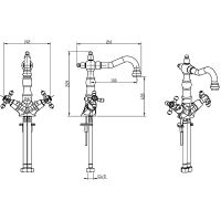 Смеситель для раковины Boheme Crystal 312-CRST Бронза — фото 4, Смесители