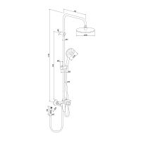 Душевая система Damixa Jupiter Черная матовая арт-977770300 — фото 8, Душевые стойки