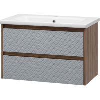 Тумба с раковиной Brevita Chester 80 УТ000022881 подвесная Серая матовая Дуб Чарльстон темно-коричневый — фото 1, Тумбы с раковиной