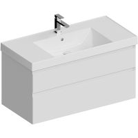 Тумба под раковину Kerama Marazzi Cubo 100 CUB.100.2\WHT.M подвесная Белая матовая — фото 2, Мебель для ванной