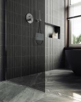 Душевая перегородка Maybah Glass MGD-681-5ш 1090x1950 в широком профиле Хром матовый стекло графитовое — фото 6, Душевые перегородки