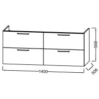 Товар: Тумба под раковину Jacob Delafon Odeon Rive Gauche 140 EB2526-R9-E52 подвесная Дуб табак ручки Черные - фото 3 Тумба под раковину Jacob Delafon Odeon Rive Gauche 140 EB2526-R9-E52 подвесная Дуб табак ручки Черные — фото 3, Мебель для ванной