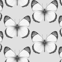 Обои Andrea Rossi Cheradi 54401-1 Винил на флизелине (1,06*10,05) Серый, Бабочки — фото 1, Обои для стен