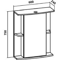 Зеркальный шкаф Runo Мадрид 60 R 00000000036 с подсветкой Белый — фото 3, Зеркальные шкафы в ванную