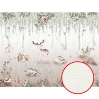 Фреска детская Ortograf Little Friends 34355 Фактура флок FLK Флизелин (4*3) Зеленый/Коричневый, Животные — фото 1, Фрески